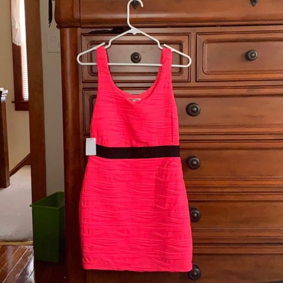 Charlotte Russe Hot Pink Body Con Dress - Picture 1 of 1